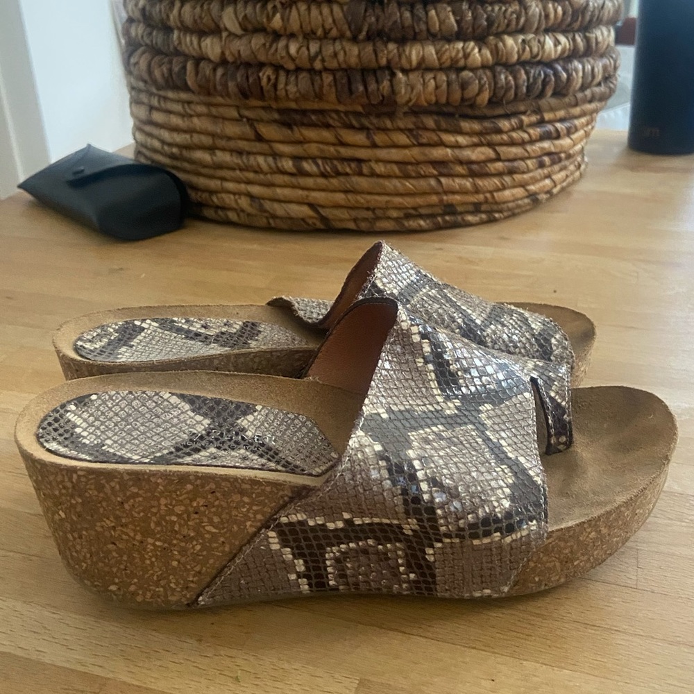 Donald Pliner snakeskin platform heeled sandals